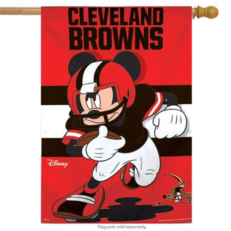 Cleveland Browns Nfl Mickey Mouse Football House Flag Briarwood Lane