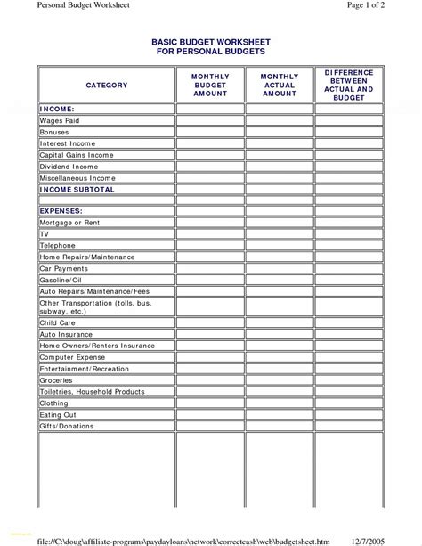 Basic Expenses Spreadsheet Spreadsheet Downloa basic income expenses ...