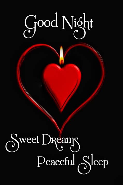 A Heart Shaped Candle With The Words Good Night Sweet Dreams Peaceful Sleep