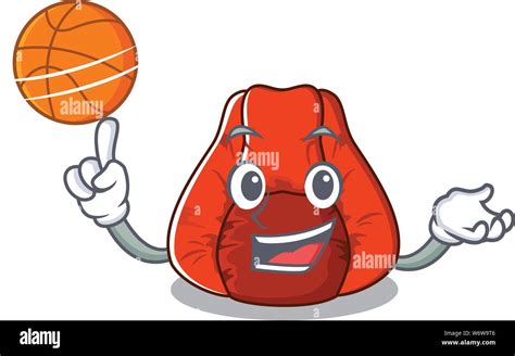 With basketball bean bag chair in cartoon shape Stock Vector Image ...