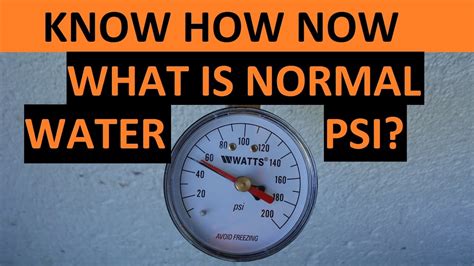 What Is The Normal Water Pressure In A Residential House At George