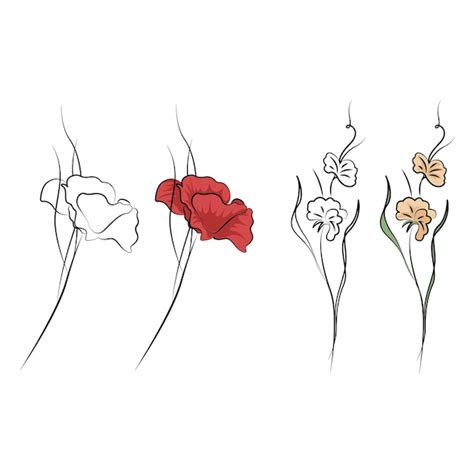 Premium Vector Floral Sketch Tattoo Ideas