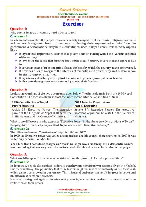 Ncert Solutions For Class 8 Social Science Civics Chapter 1 In Pdf