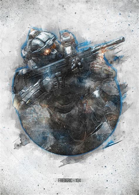 Halo Unsc Navy Spartans Frederic Displate Artwork By Artist Pink