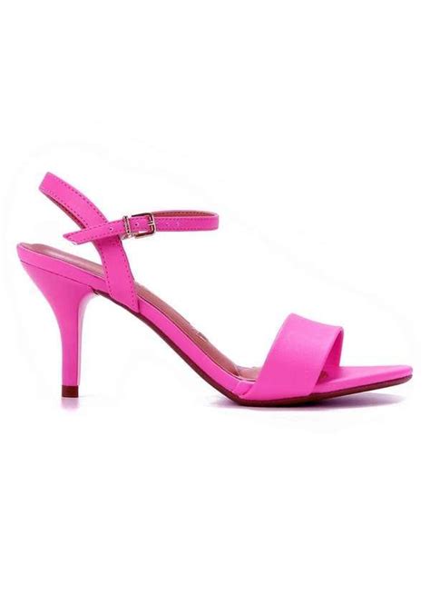 Vizzano Sandalia Vizzano Salto Fino Fivela Feminina Pink Rosa En