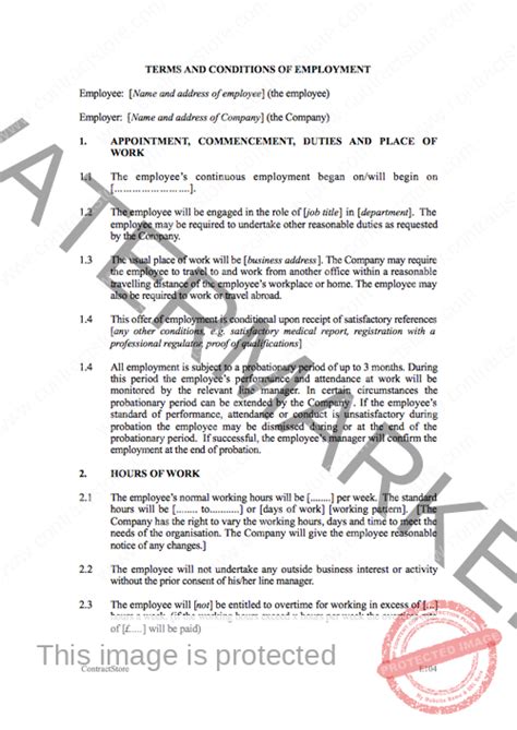 Part Time Employment Contract Template Contractstore