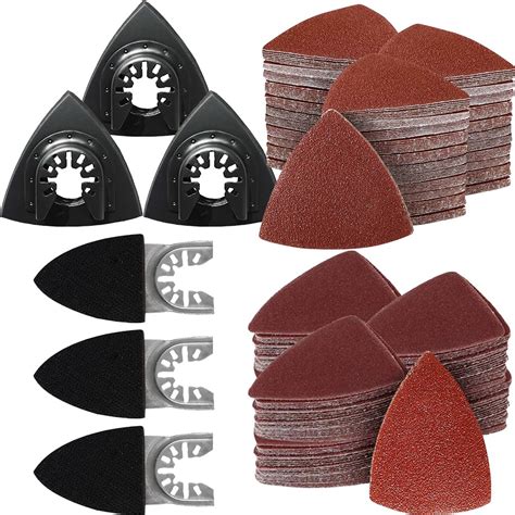 Pcs Oscillating Tool Sanding Pad Kit Pcs Triangle Sanding Pads And