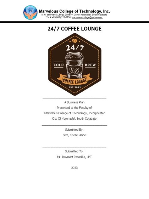 Business Plan | PDF | Coffeehouse | Coffee