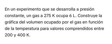 Solved En un experimento que se desarrolla a presión constante un gas