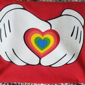 Rainbow Heart Mickey Hands Tshirt LGBTQ Gay Pride Disney World