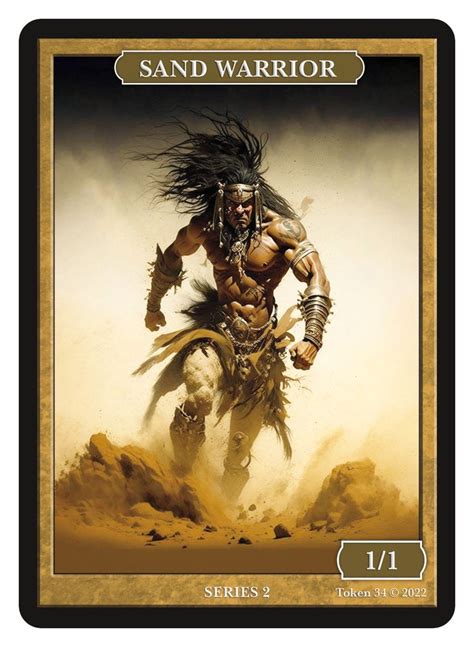 Sand Warrior Token Series 2 Of Givememanas Tokens Magic The Gathering