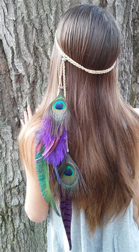 Feather Headband Peacock Feather Headband Native Par Dieselboutique