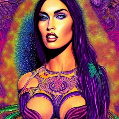 Lexica An Extremely Psychedelic Portrait Of Megan Fox As Lilith