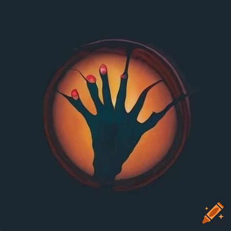 Hand Logo Inside A Circle In The Style Of Zdzisław Beksiński On Craiyon