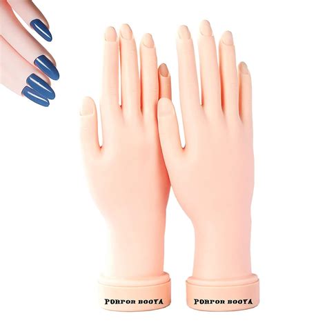 2pcs Practice Hand For Acrylic Nails Fake Nail Hand