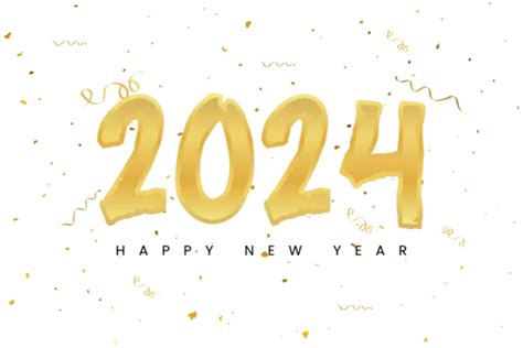 Golden Happy New Year 2024 Lettering Vector New Year 2024 Golden