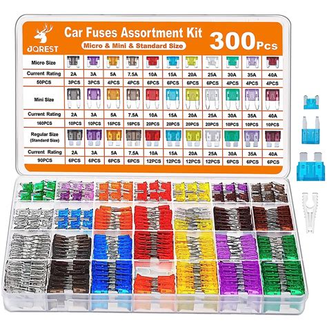 JOREST 300Pcs Car Fuse Assortment Kit 160 Mini Blade Fuses Automotive