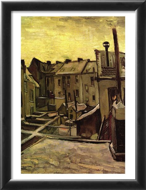 Backyards Of Old Houses In Antwerp In The Snow By Van Gogh For Sale