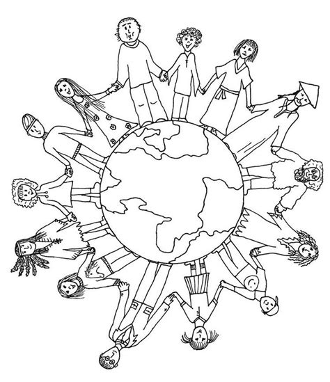 Unity In Diversity In World Coloring Sheets For School Students Planet