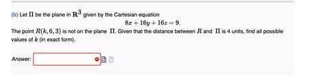 Solved B ﻿let Π ﻿be The Plane In R3 ﻿given By The