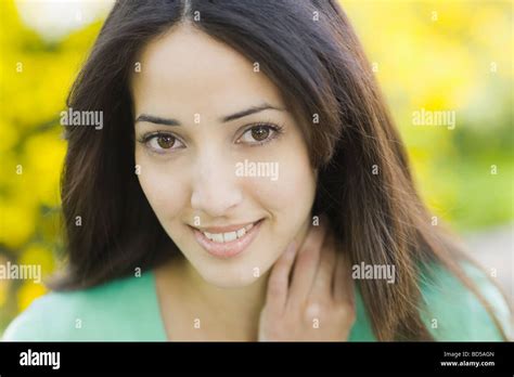 A woman outdoors smiling Stock Photo - Alamy