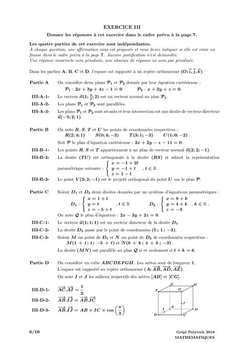 Concours Geipi Polytech S Rie S Math Matiques Corrig Alloschool