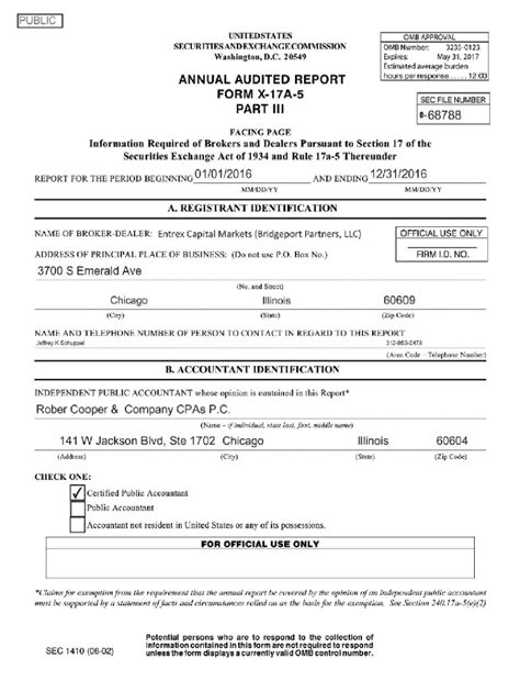 Fillable Online ANNUAL AUDITED REPORT FORM X 17A 5 PARTlll Fax Email