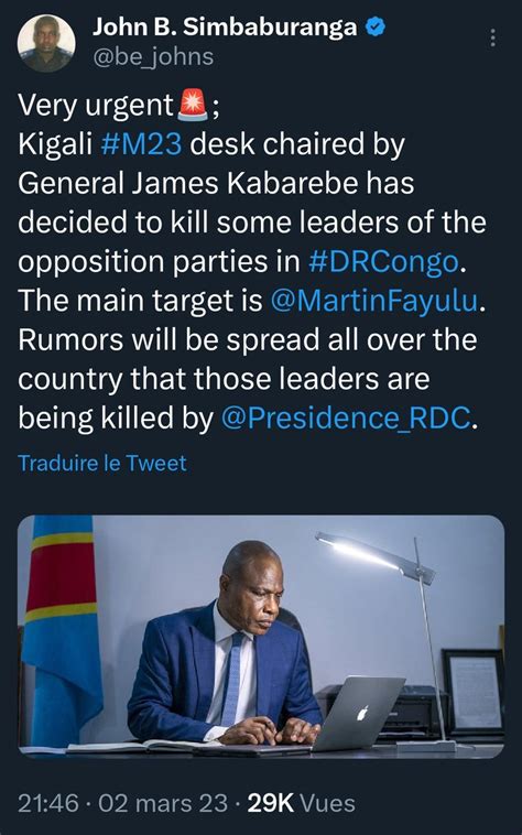 Rwanda Democratie On Twitter Rt Betondelarep Cd Urgent En Mars