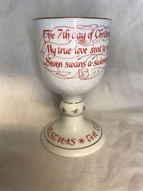Royal Doulton Goblet Twelve Days Of Christmas 7 Swans A Swimming