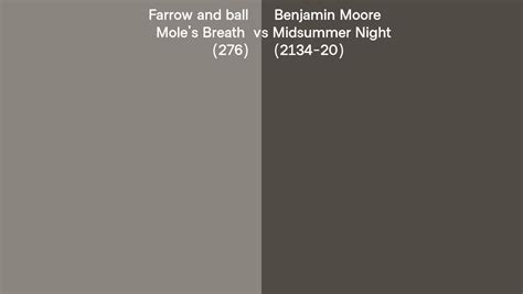 Farrow And Ball Moles Breath 276 Vs Benjamin Moore Midsummer Night