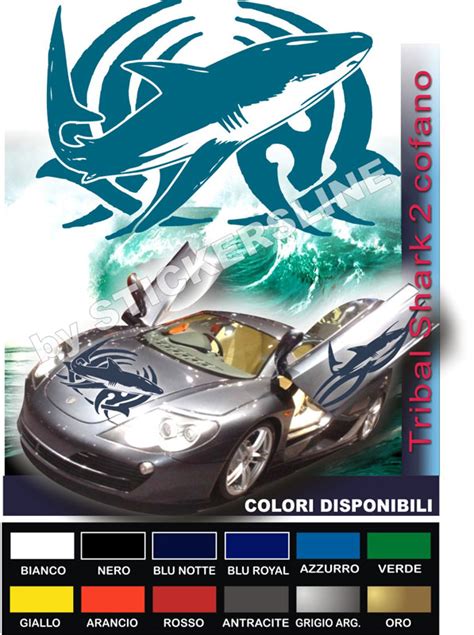 Adesivi Auto Tuning Stickers Tribal Shark Cofano Stickers Line