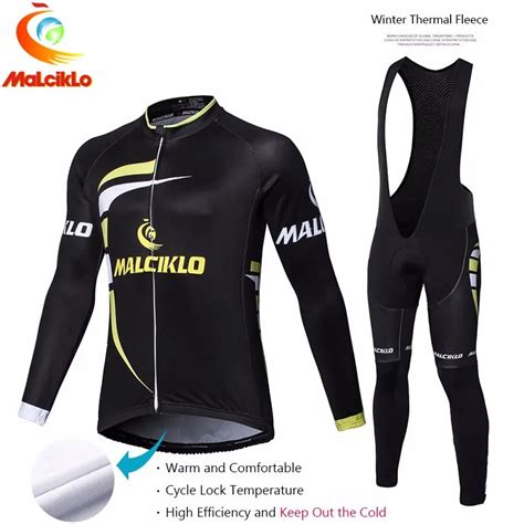 MALCIKLO Brand Mens Team Winter Thermal Fleece Cycling Clothing Ropa