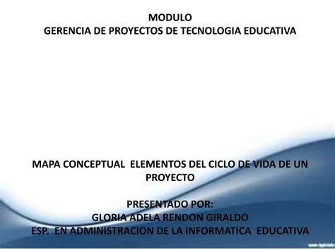 Mapa Conceptual Elementos Del Ciclo De Vida De Un Proyecto Ppt