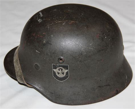 L Wwii German Double Decal M Police Helmet B B Militaria