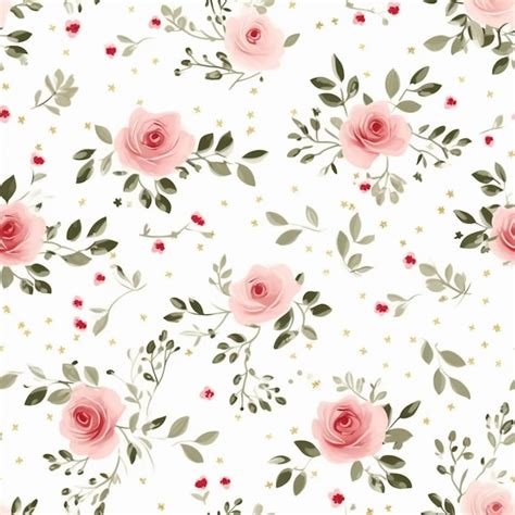 Premium Photo Seamless Floral Pattern With Pink Roses And Green