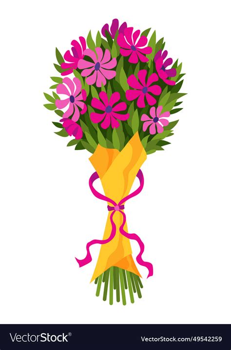 Flower Bouquet Icon Cartoon Blooming Bunch Vector Image