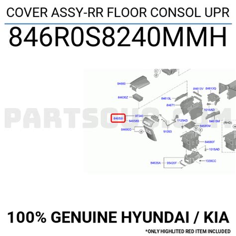 COVER ASSY RR FLOOR CONSOL UPR 846R0S8240MMH Hyundai KIA Parts