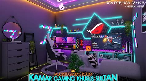 Full Rgb Masbro Desain Kamar Gaming Sultan Ukuran 4x4 Meter Dengan