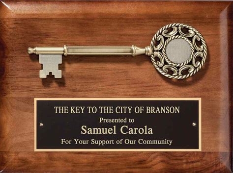 Key To City Plaque Classic Achievements Inc