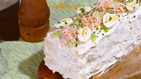 Pastel Frío de Atún y Palitos de Cangrejo con Pan de Molde