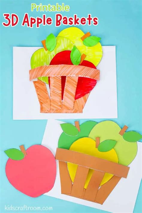 Apple Basket Craft - Printable Template - Kids Craft Room