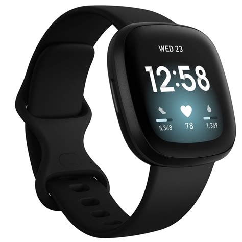 Fitbit Versa 3 GPS Smartwatch Black Aluminum Smart Tech Phones