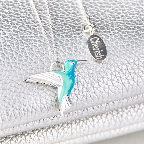 Humminbird Chain Necklace Exquisite Blue Enamel Bird Pendant Gifts For