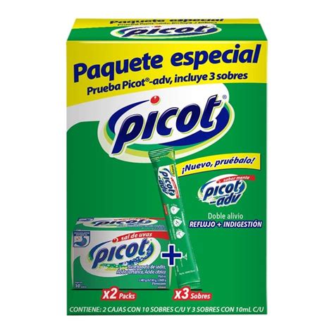 Sal De Uvas Picot Dos Cajas Con 10 Sobres C U Y 3 Sobres Con 10 Ml C U