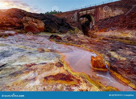 Rio Tinto river in Spain. stock image. Image of river - 62781019