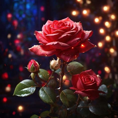 Premium Photo A Beautiful Red Magical Jasmine Rose With Magical