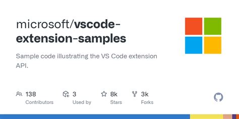 Github Microsoft Vscode Extension Samples Sample Code Illustrating The Vs Code Extension Api