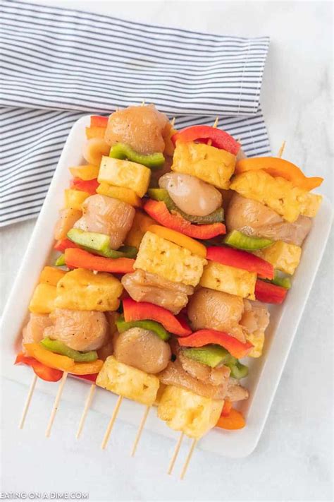 Teriyaki Chicken Skewers Eating On A Dime