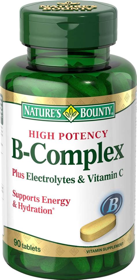 Natures Bounty B Complex With Electrolytes Vitamin C Tablets 90 Count Health