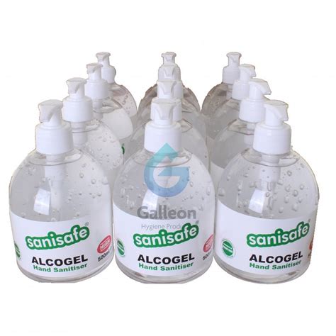 Sanisafe Alcohol Hand Sanitiser Gel 12 X 500ml Pump Bottles 70